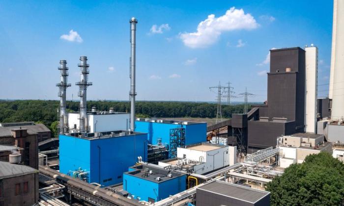 A view of the GelsenkirchenScholven power plant site with facilities and surrounding areas