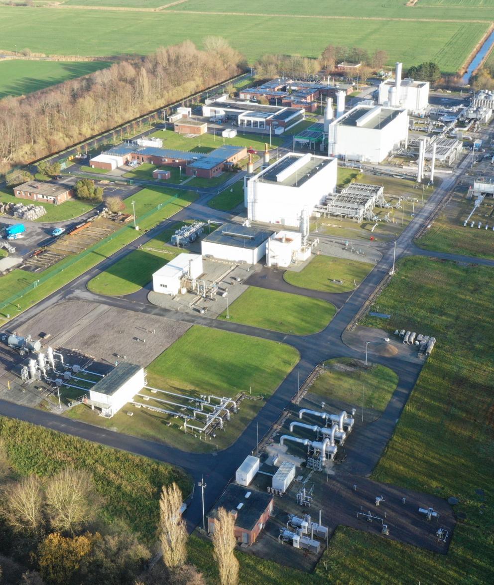 Aerial view of the storage facility Krummhörn.