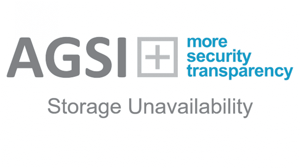 AGSI+ Logo Storage Unavailability