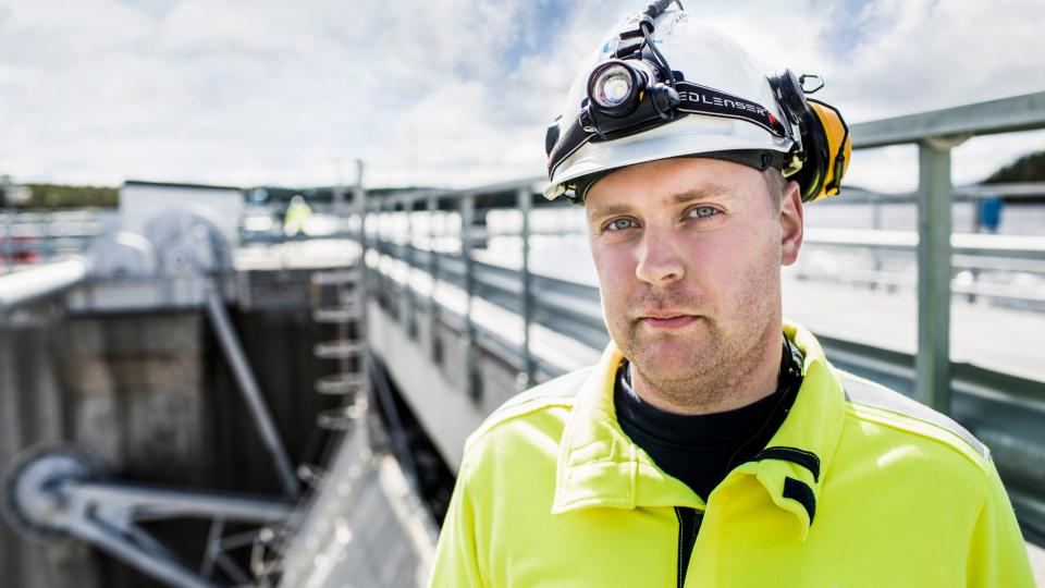 Close up of an engineer at a Uniper hydro plant in Sweden