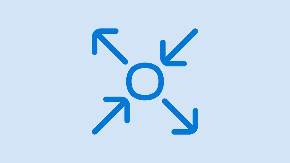 Blue icon with four arrows pointing toward a central circle, representing the allocation of resources