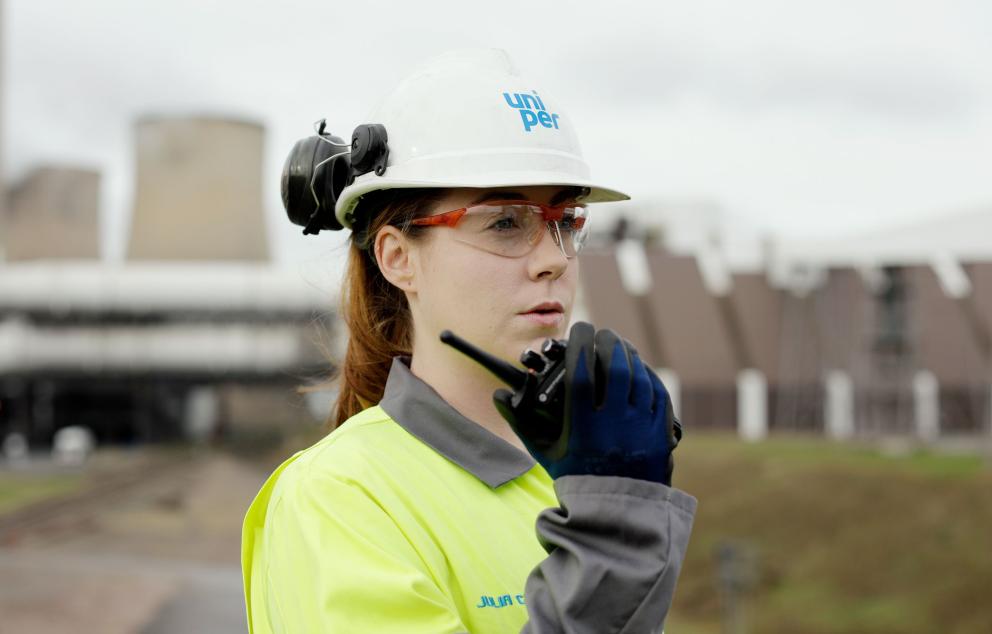 Uniper apprentice working at a coal facility in Ratcliffe, UK